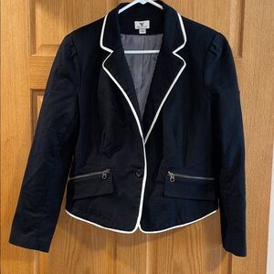 Worthington Black Blazer with White Piping